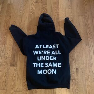 Black Hoodie with White Text